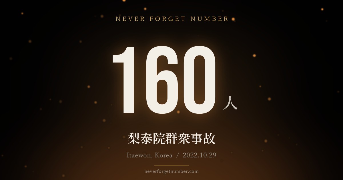 160人 梨泰院群衆事故