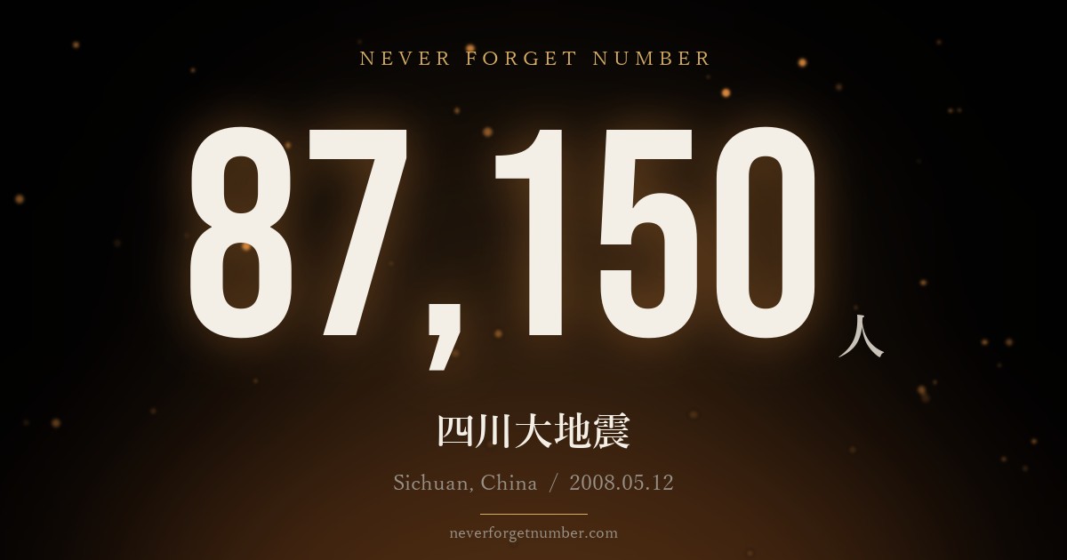 87,150人 四川大地震