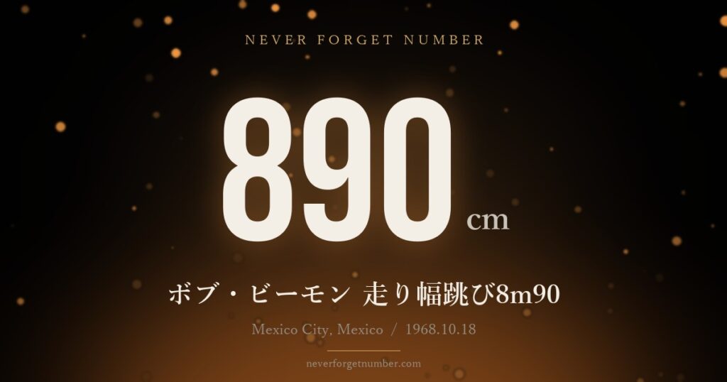 890cm ボブ・ビーモン 走り幅跳び8m90